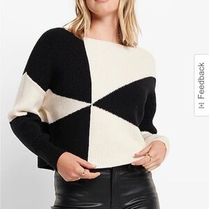EXPRESS Color Block cropped sweater